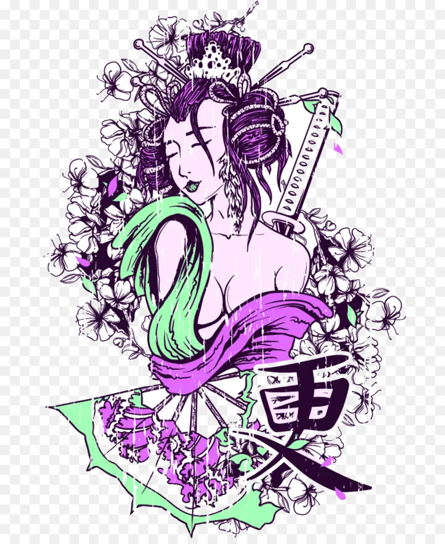 Ilustración De Geishas，Japonés PNG