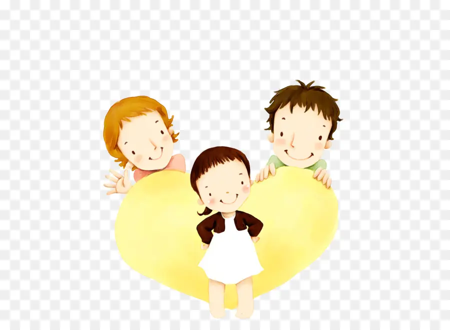 Familia Con Corazones，Niños PNG