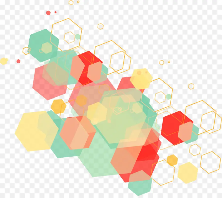 Hexágonos Coloridos，Geométrico PNG