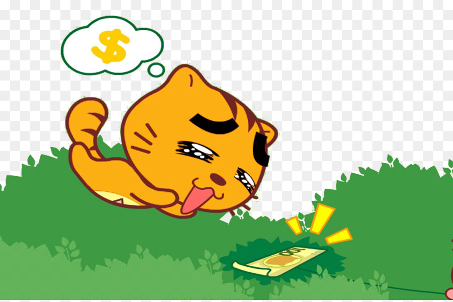 Gato De Dibujos Animados，Dinero PNG