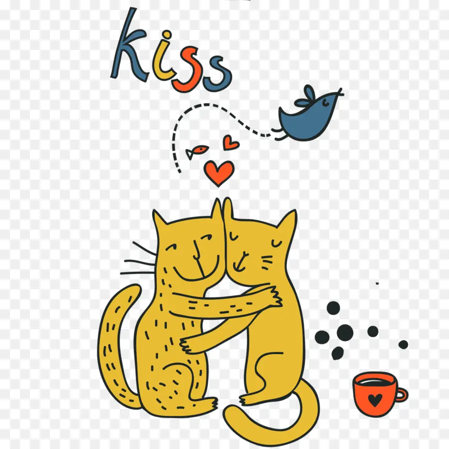 Gatos Abrazándose，Beso PNG