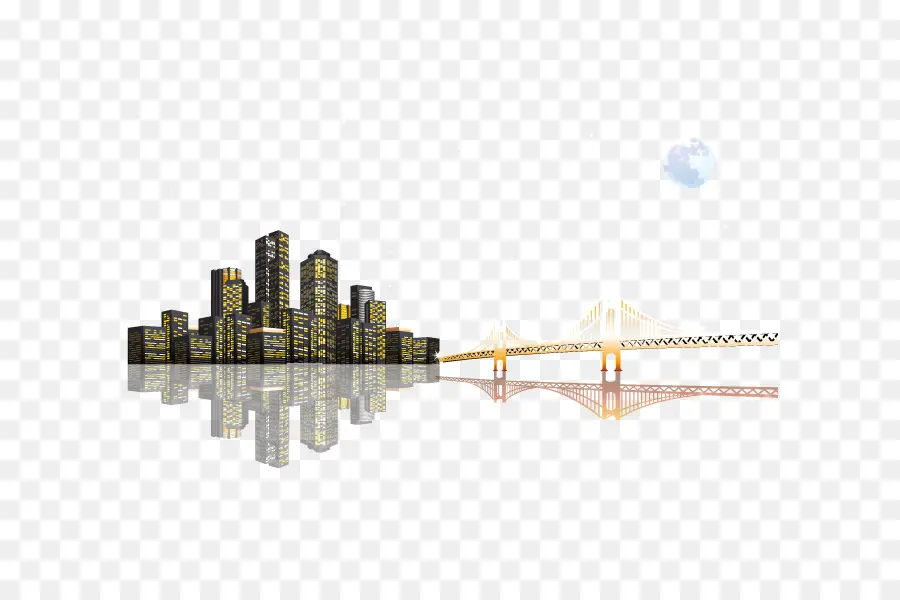 Ciudad Y Puente，Edificios PNG