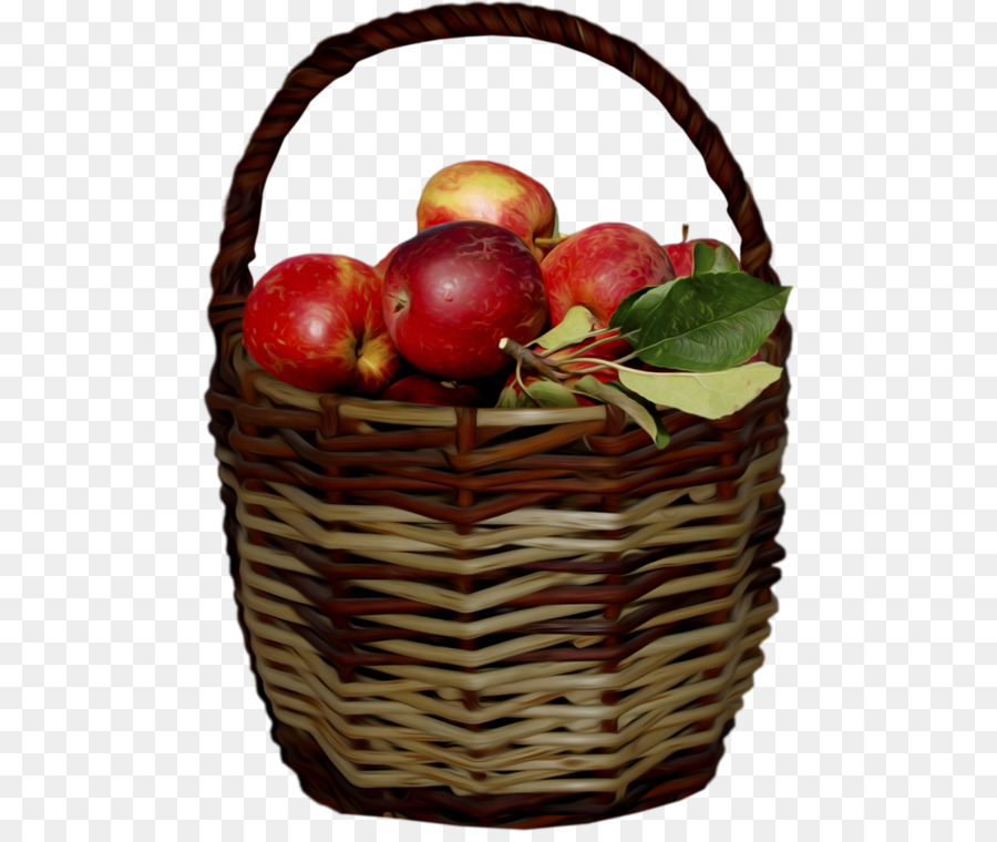 Cesta De Manzanas，Fruta PNG