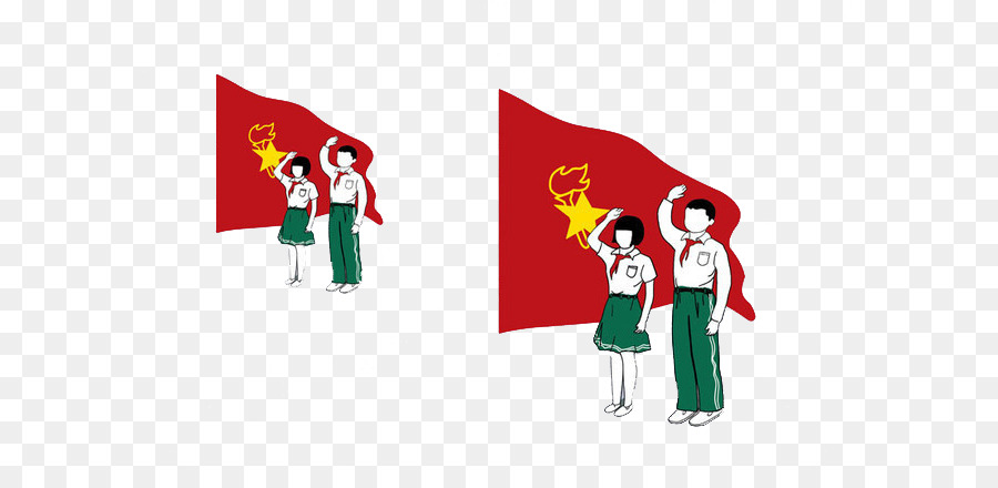 Niños Con Bandera Roja，Niños PNG