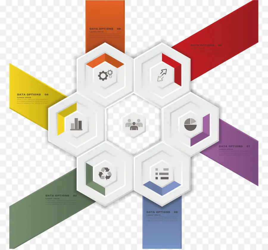 Infografía Hexagonal，Datos PNG