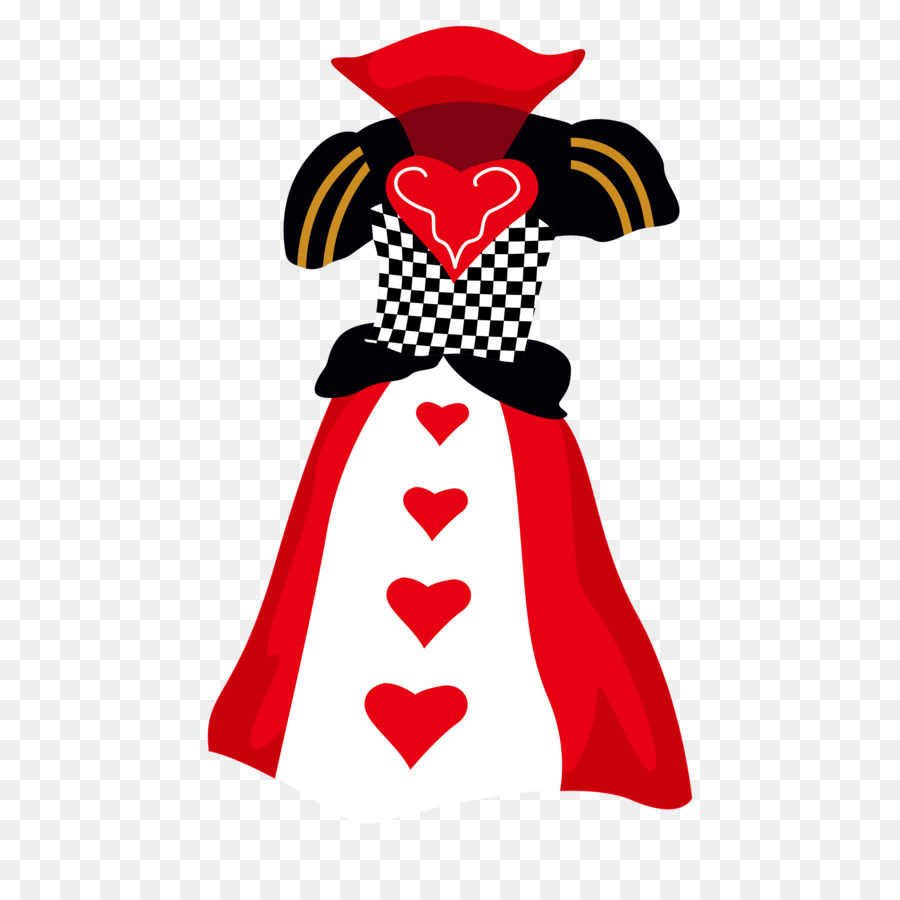 Vestido De Reina De Corazones，Tarjeta PNG