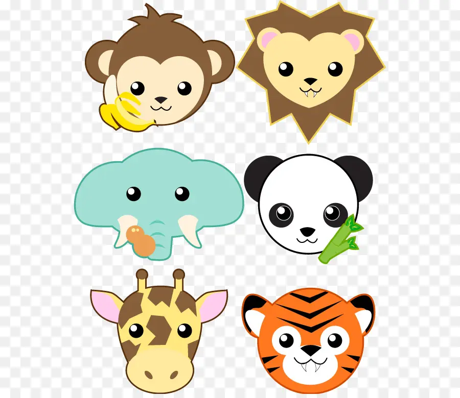 Caras De Animales，Lindo PNG