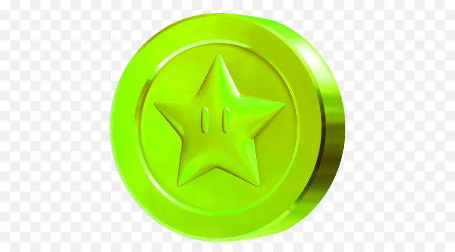 Moneda Verde Con Estrella，Estrella PNG