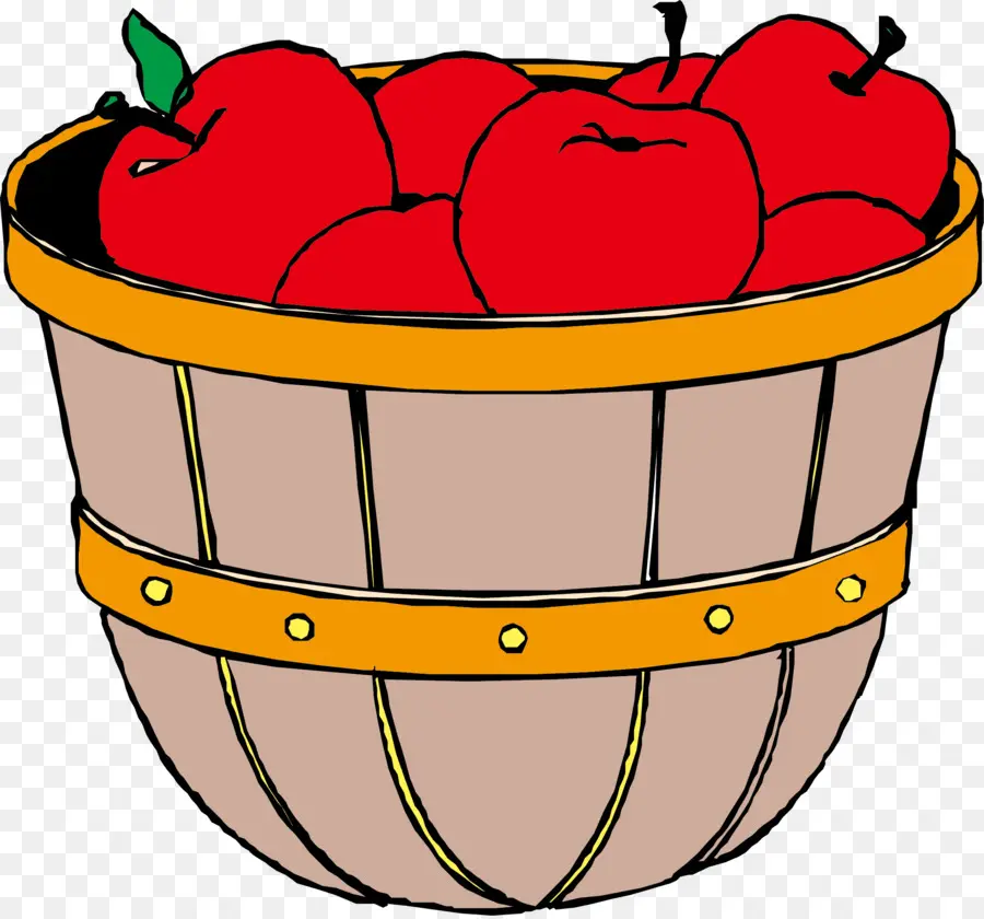 Cesta De Manzanas，Rojo PNG