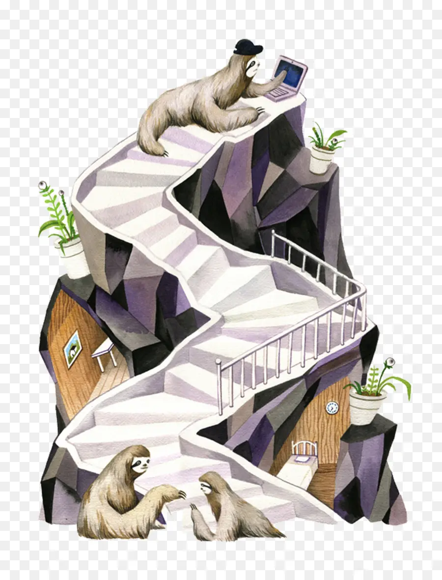 Perezosos En Las Escaleras，Perezosos PNG