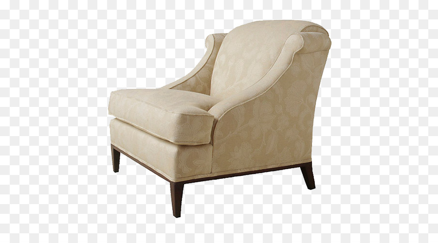 Sillón Beige，Brazos De Madera PNG