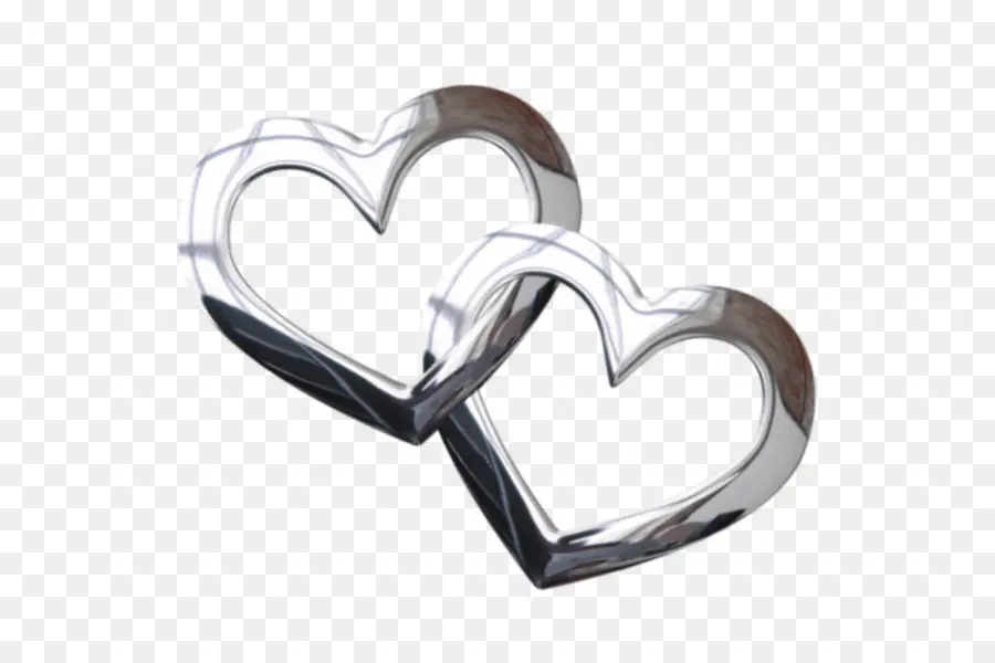 Anillos De Corazón，Plata PNG