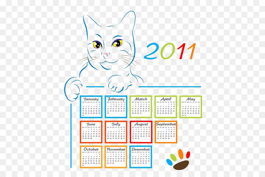 Calendario De Gatos，2011 PNG