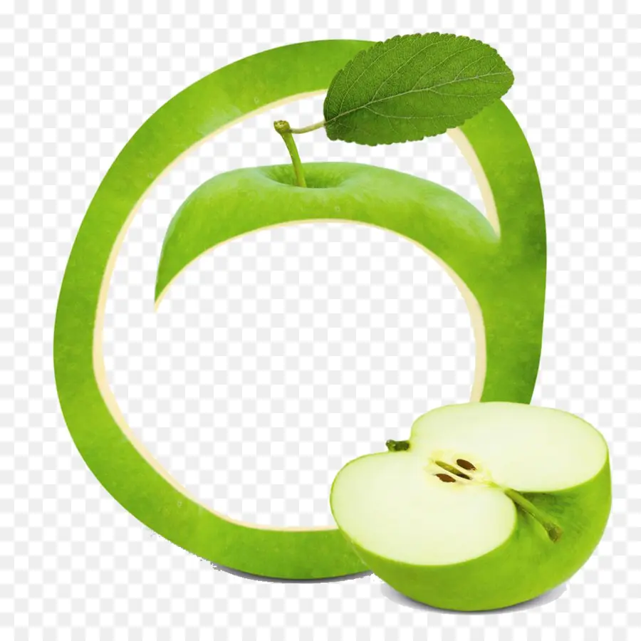 Manzana Verde，Media Manzana PNG