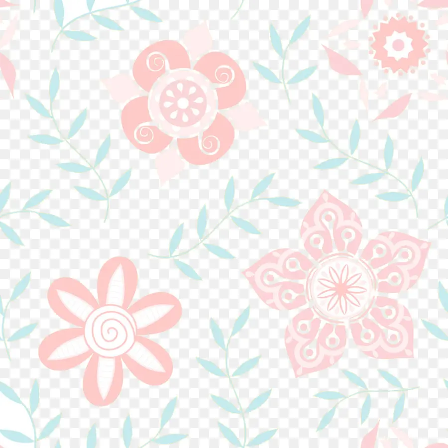 Flores Pastel，Hojas PNG