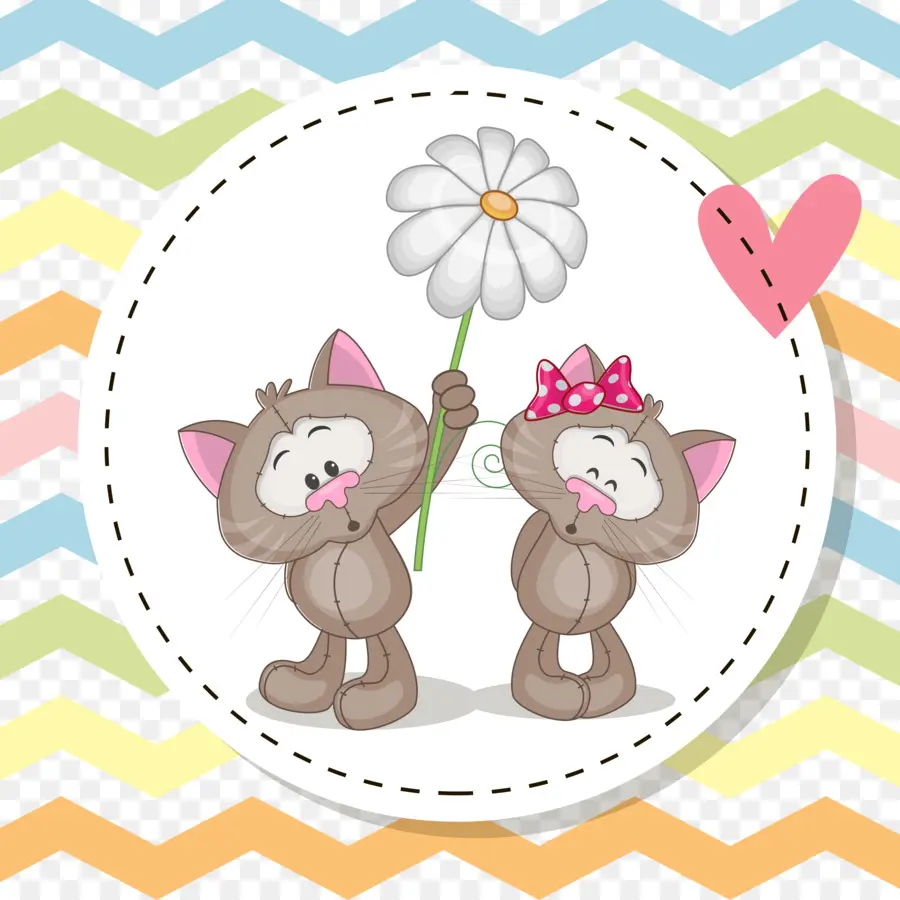 Gatos Con Flor，Margarita PNG