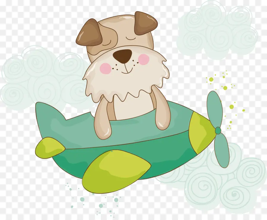 Perro En Avión，Dibujos Animados PNG