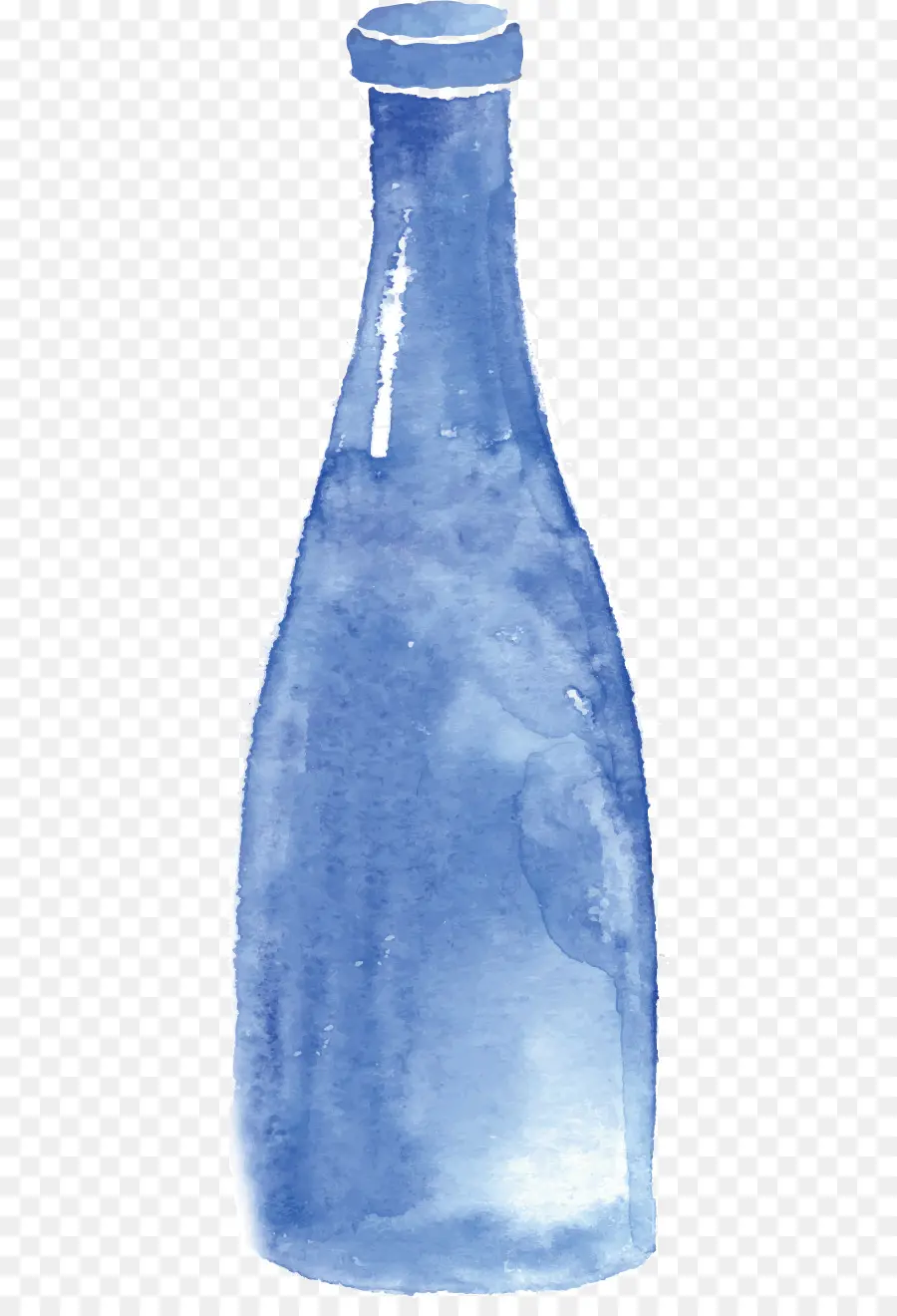 Botella De Vidrio，Pintura A La Acuarela PNG