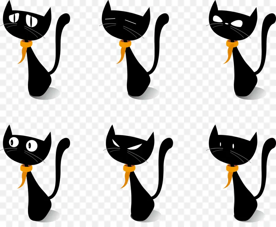 Ilustraciones De Gato Negro，Negro PNG