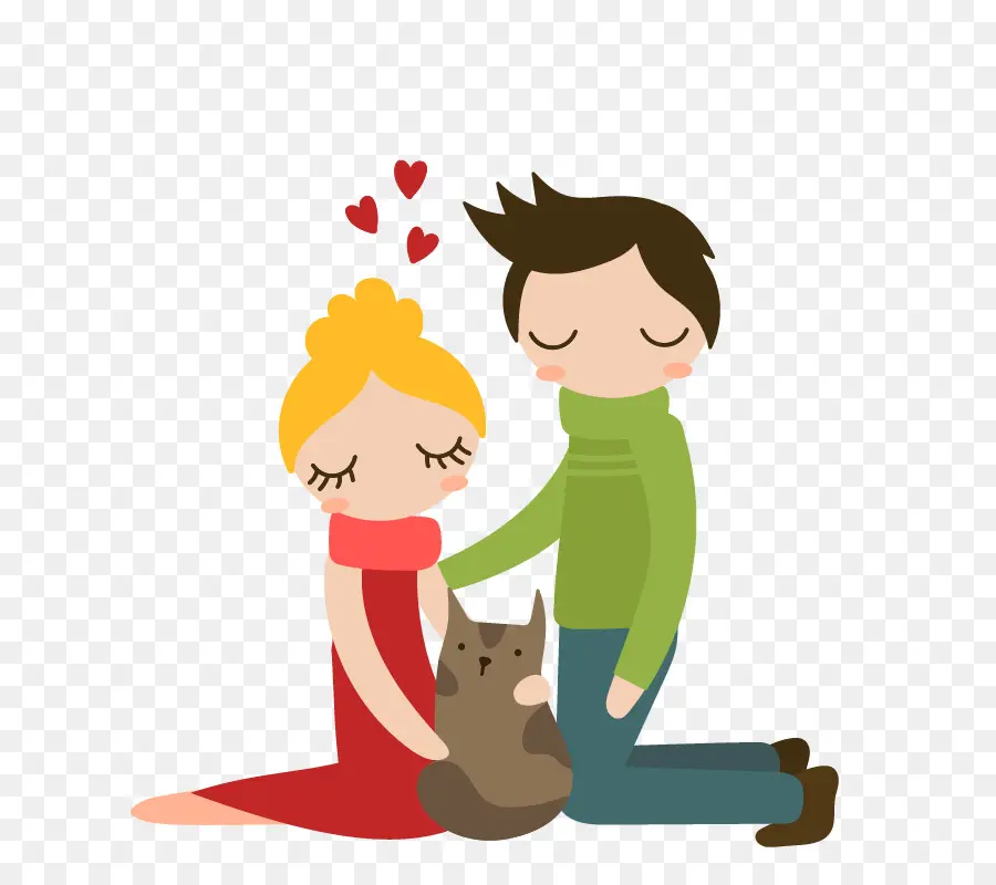 Pareja Con Gato，Amar PNG