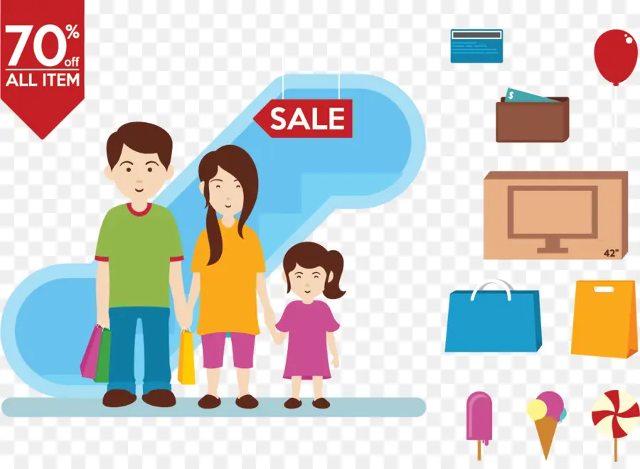 Compras Familiares，Venta PNG