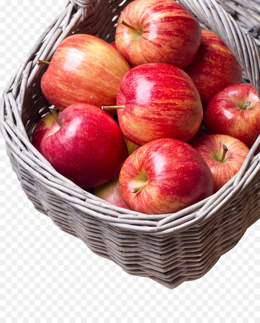 Cesta De Manzanas，Fruta PNG