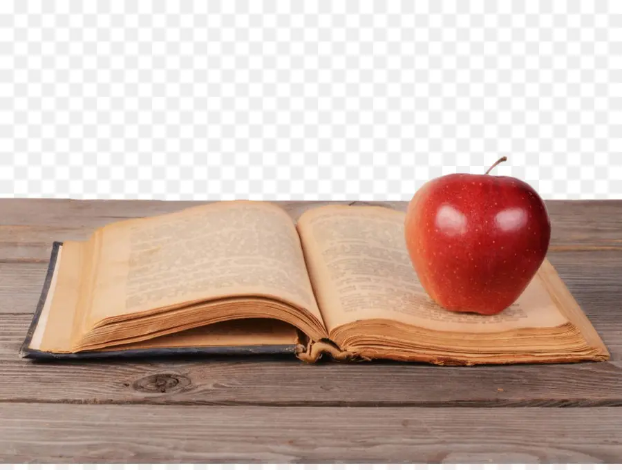 Manzana Roja En Libro Abierto，Libro PNG