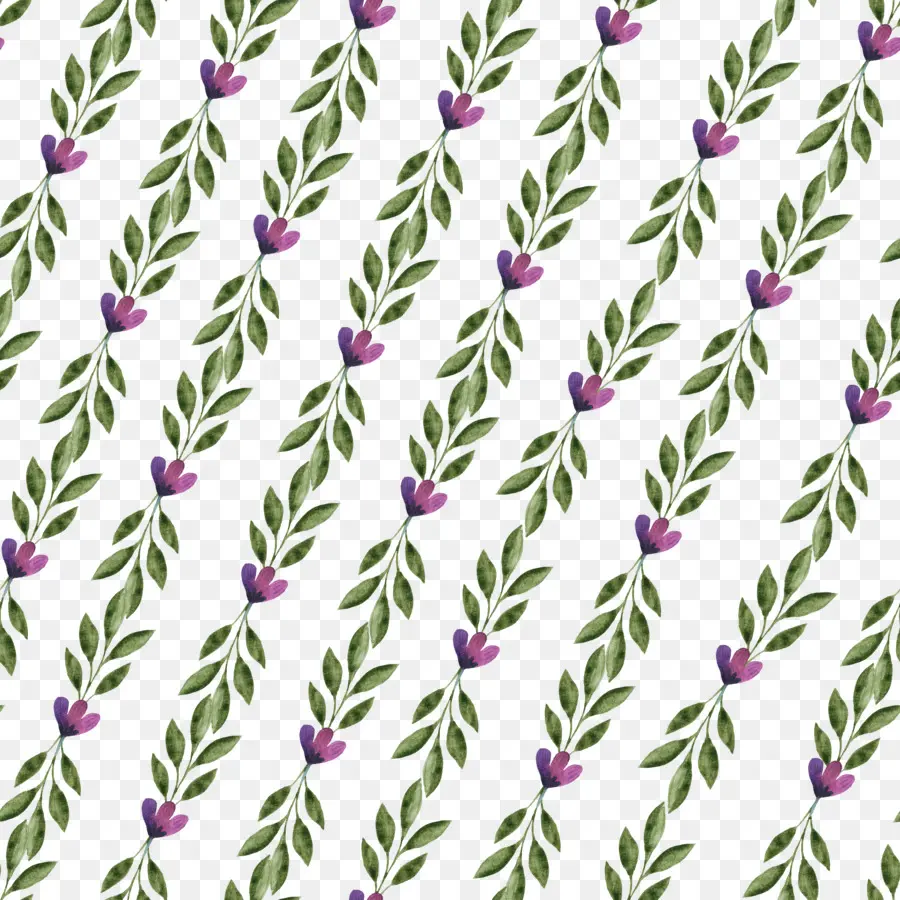 Hojas Verdes Y Flores Moradas，Botánico PNG