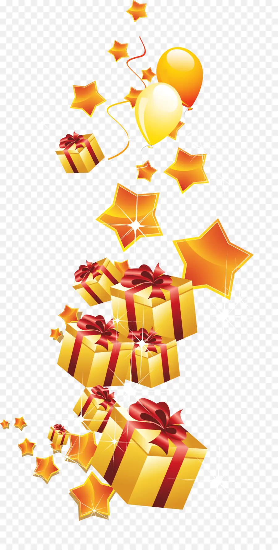 Cajas De Regalo Doradas，Estrellas PNG