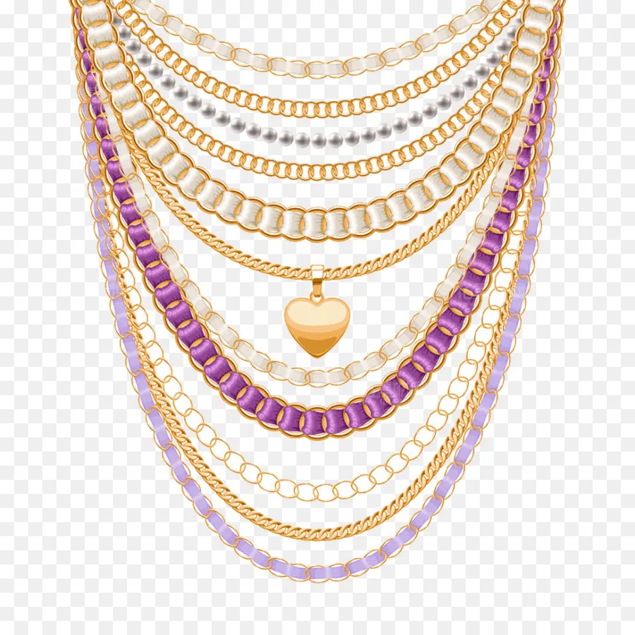 Collares En Capas，Oro PNG