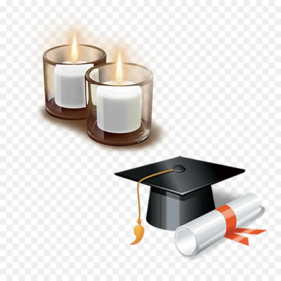 Gorro De Graduación Y Diploma，Velas PNG