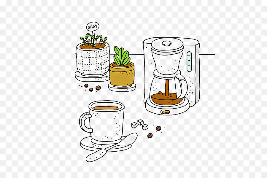 Cafetera，Taza PNG