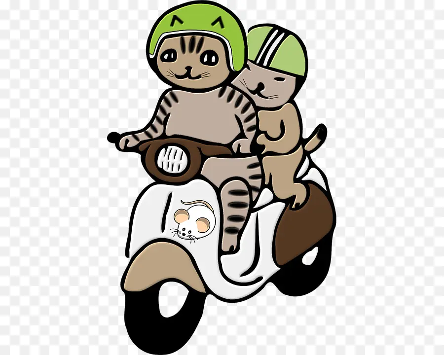 Gatos En Scooter，Gatos PNG