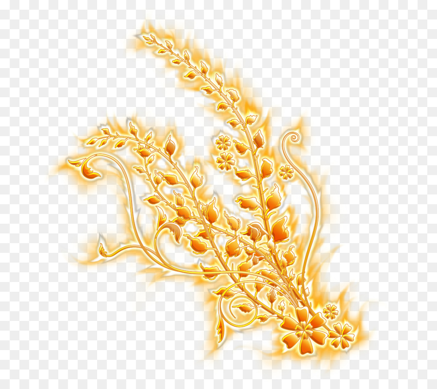 Adorno Dorado，Floral PNG