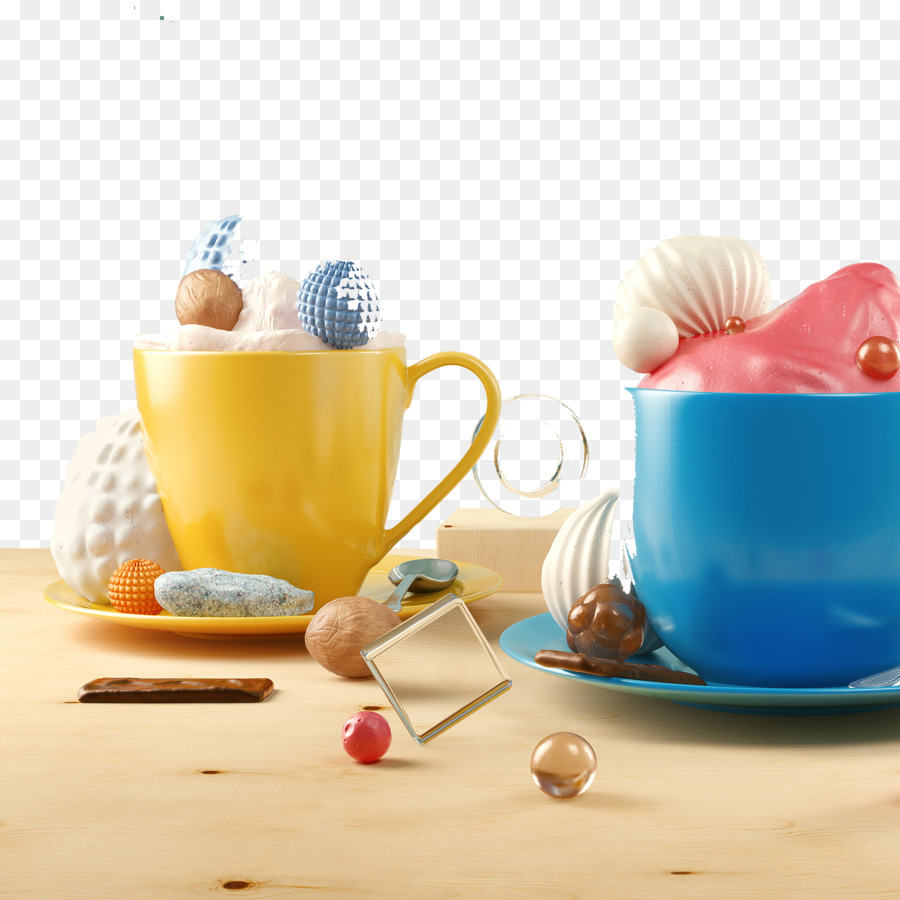 Tazas Coloridas，Postre PNG