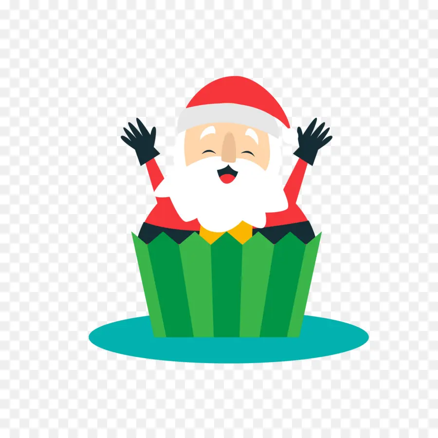 Papá Noel En Caja De Regalo，Papá Noel PNG