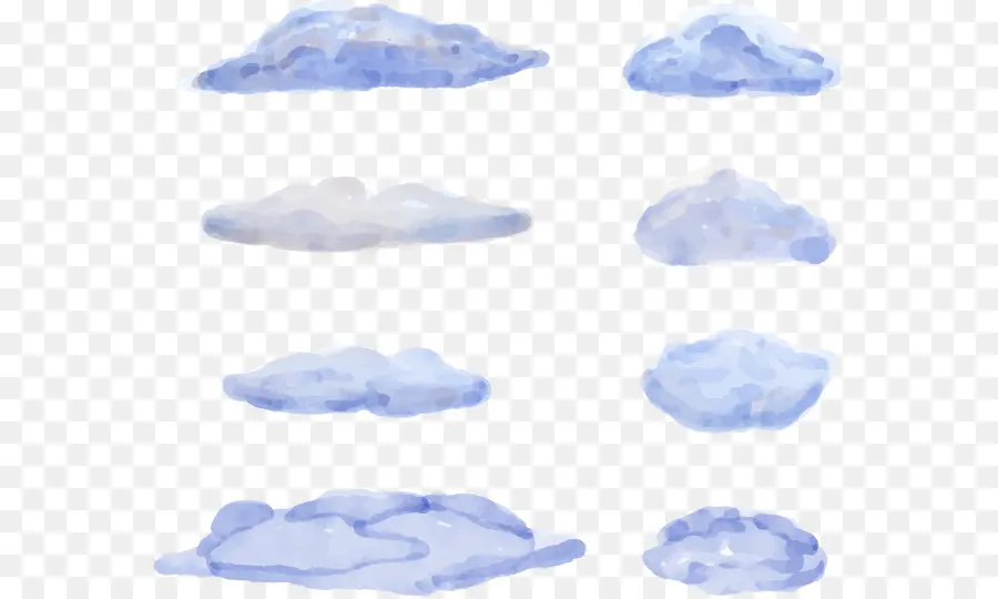 Nubes Azules，Acuarela PNG