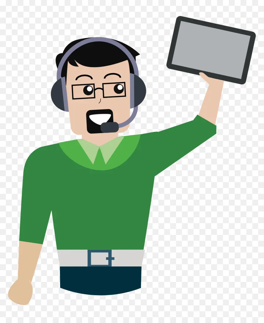 Hombre Con Tableta，Dibujos Animados PNG