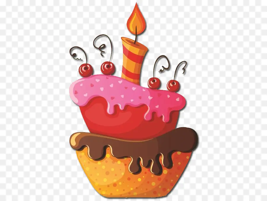 Pastel De Cumpleaños De Dibujos Animados，Pastel PNG