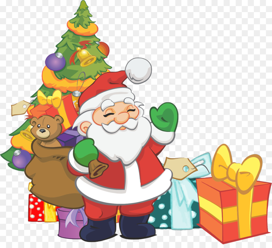 Papá Noel，Árbol De Navidad PNG