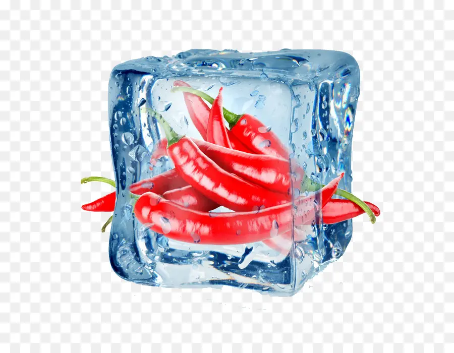 Chile En Cubo De Hielo，Picante PNG