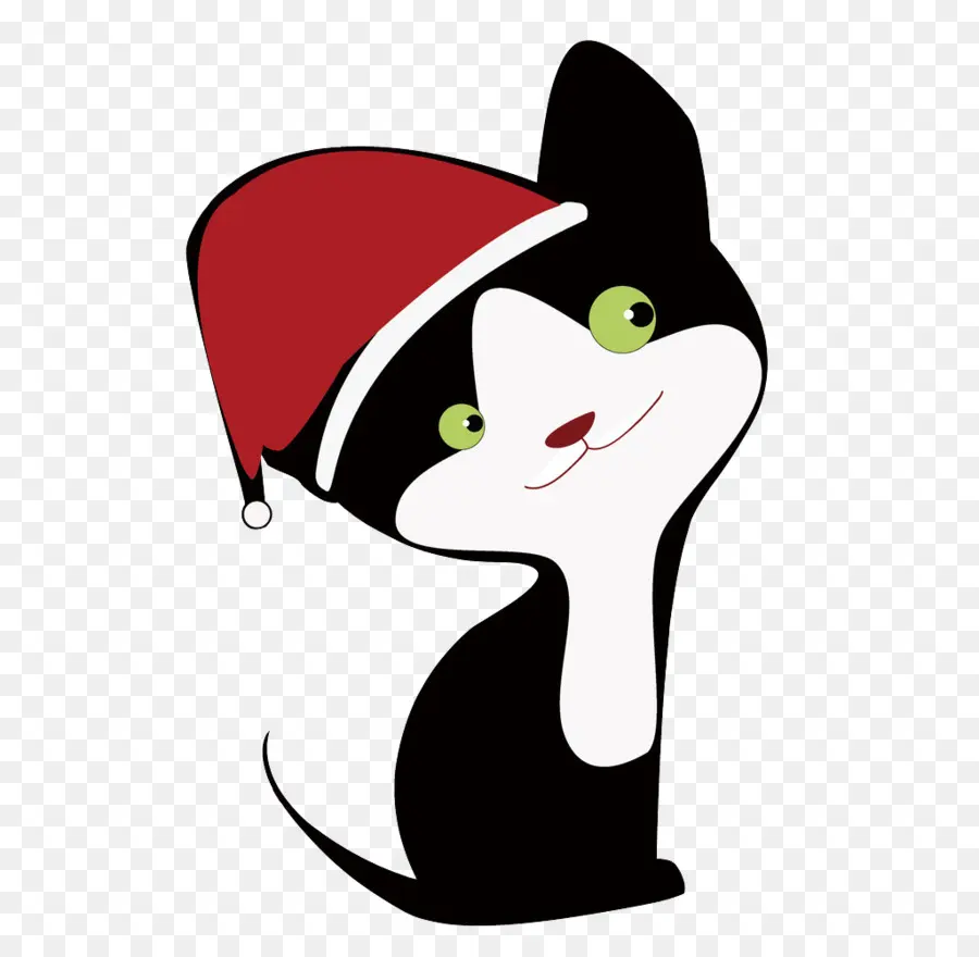 Gato Con Gorro De Papá Noel，Navidad PNG