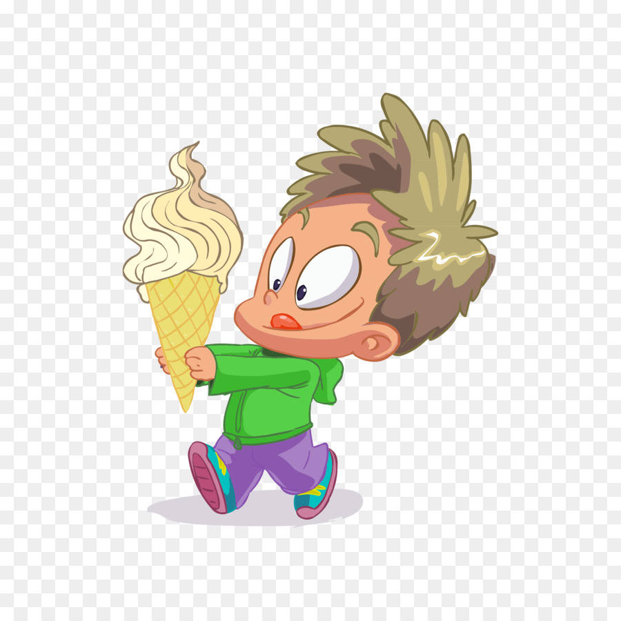 Niño Con Helado，Cono PNG