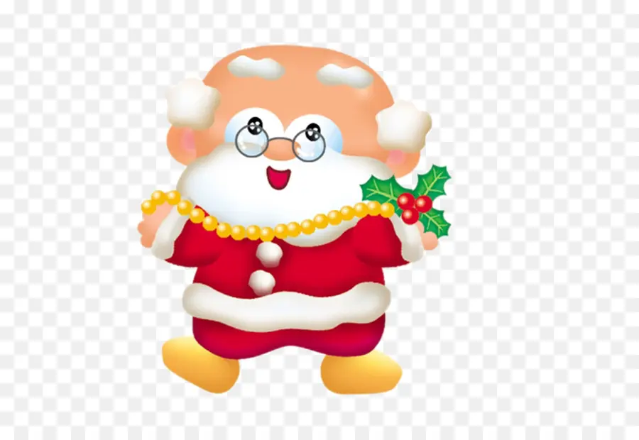 Dibujos Animados De Papá Noel，Acebo PNG