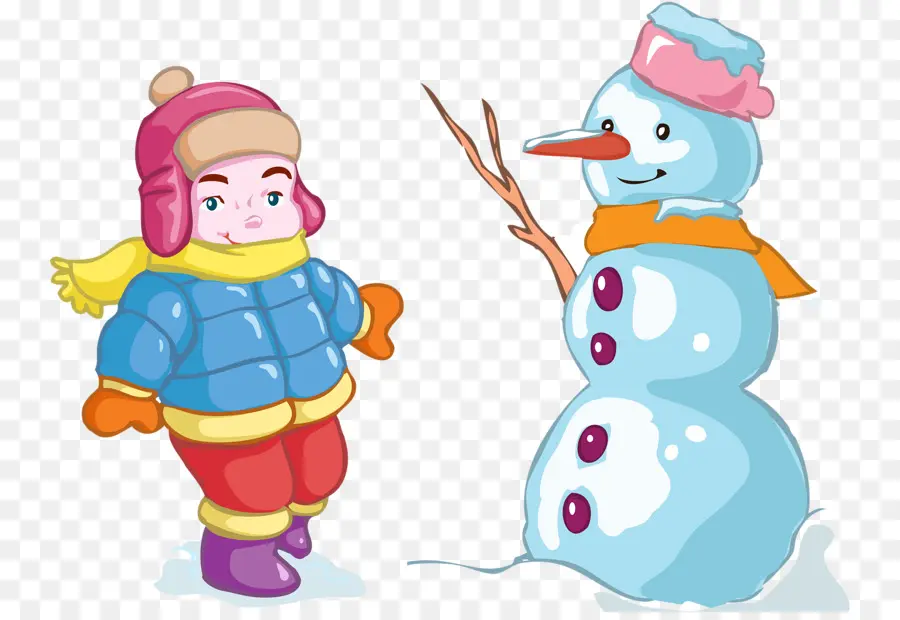 Niño Y Muñeco De Nieve，Niño PNG