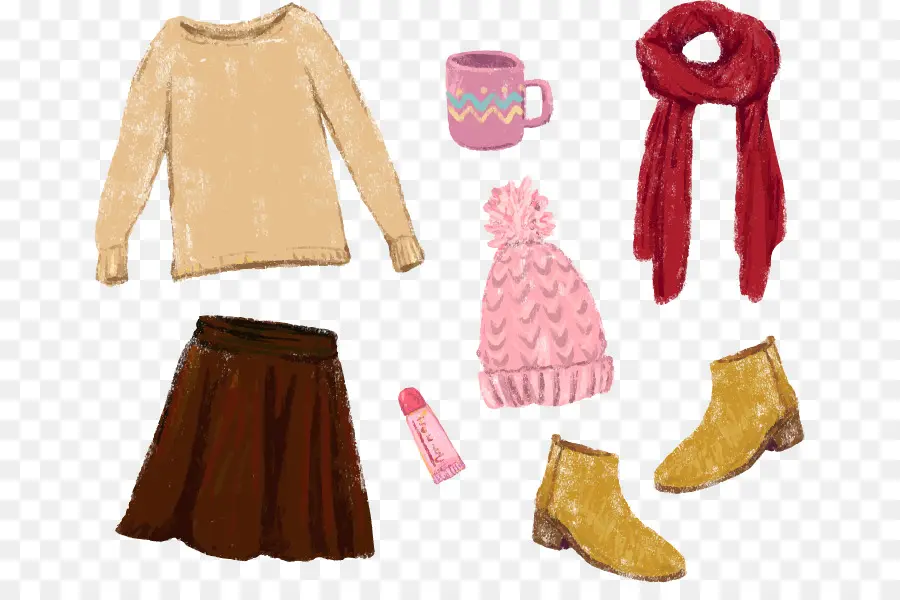 Conjunto De Ropa De Invierno，Cálido PNG