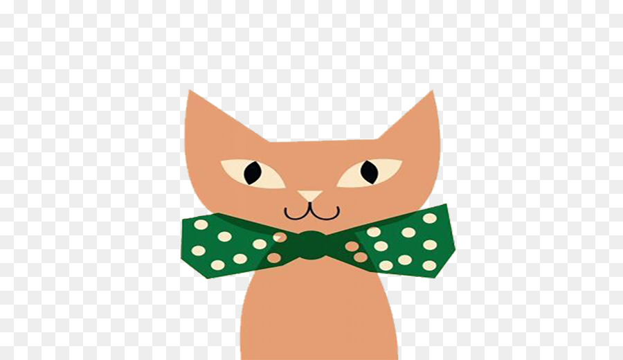 Gato Con Pajarita，Lazo Verde PNG