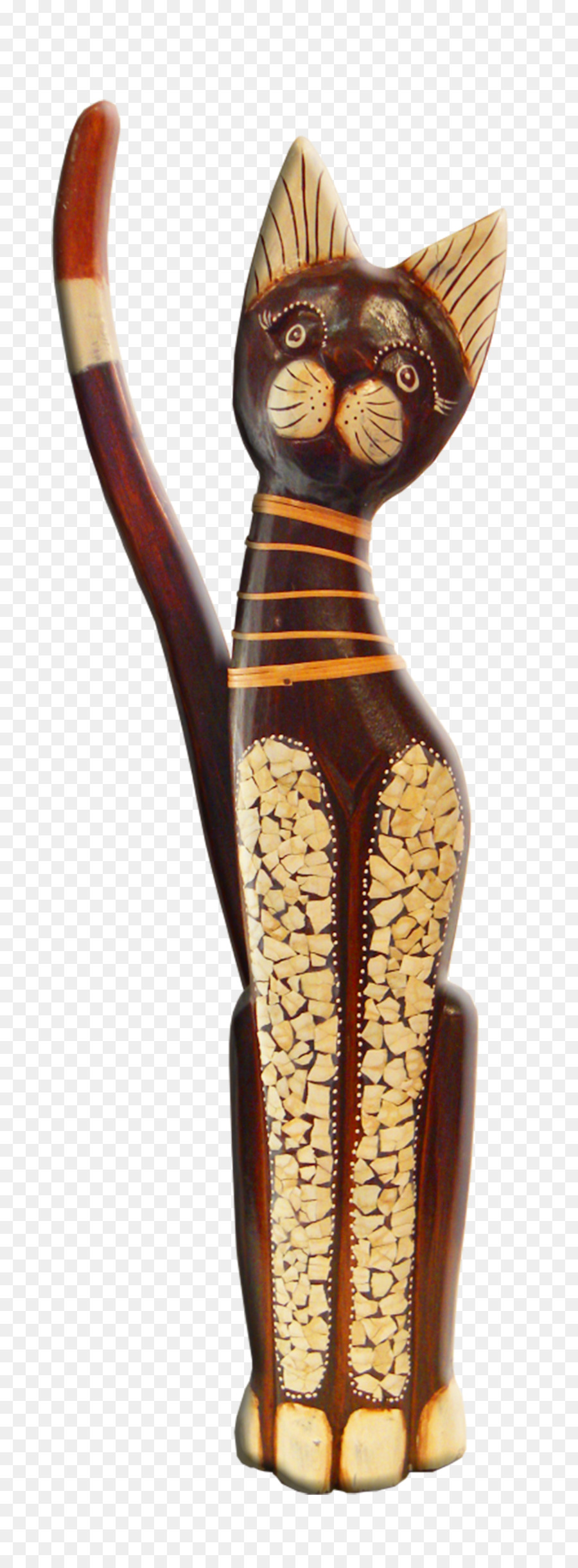 Estatua De Gato De Madera，Tallado PNG