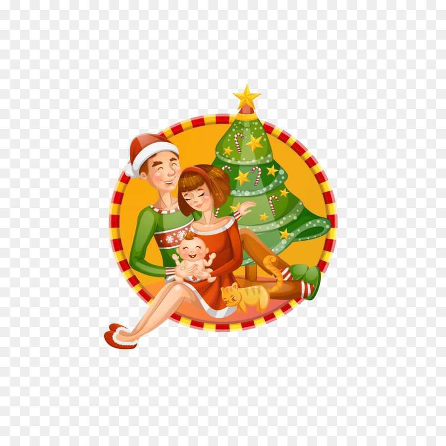 Familia Navideña，árbol PNG