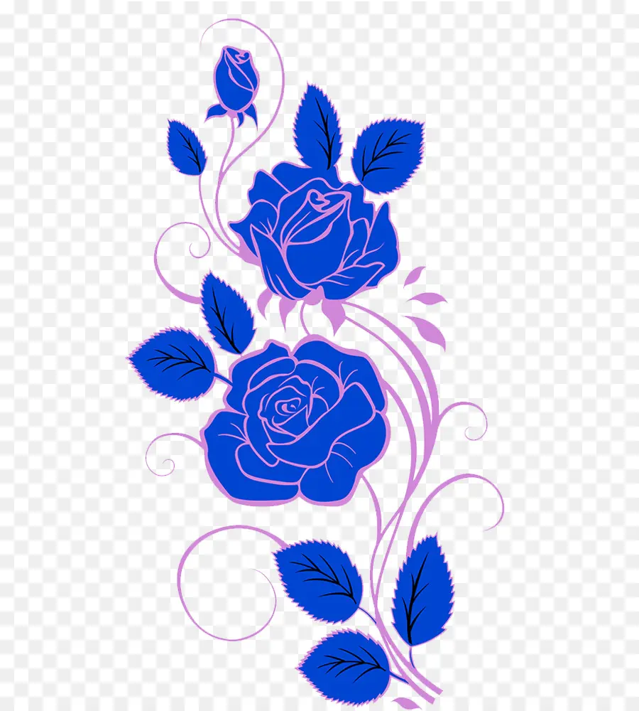 Rosas Azules，Hojas PNG